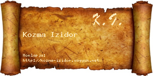 Kozma Izidor névjegykártya